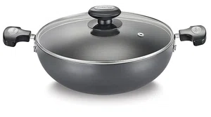 Prestige 36864 24 CM Hard Anodized Kadai Induction Base with Glass Lid - Available at AfnoBazar Nepal