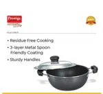 Prestige 30730 0.9 Ltr Non Stick Kadai with SS Lid - Available at AfnoBazar Nepal