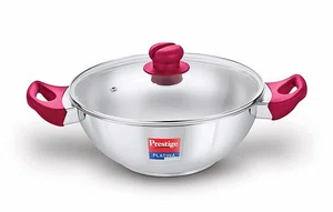Prestige 36888 28 CM Stainless Steel Kadai Induction Base with Glass Lid - Available at AfnoBazar Nepal