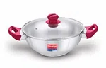 Prestige 36888 28 CM Stainless Steel Kadai Induction Base with Glass Lid - Available at AfnoBazar Nepal