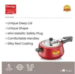 Prestige 10766 5 Ltr IB Pressure Cooker in Red Color - Available at AfnoBazar Nepal