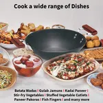 Hawkins Hard Anodised Deep Fry Pan (Kadhai) Flat Bottom With SS Lid Induction Compatible IAD375S - Available at AfnoBazar Nepal