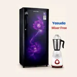 Akaritek AKDS180FB 180 Litre Single Door Red Floral Blue - Available at AfnoBazar Nepal