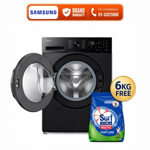 Samsung 12 kg Front Load Washing Machine WW12DG5B24AXIM - Available at AfnoBazar Nepal