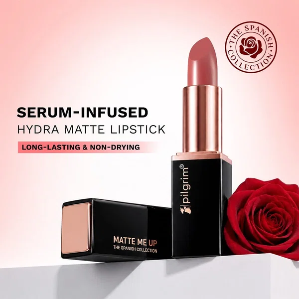 Pilgrim Matte Me Up! Serum Bullet Lipstick with SPF 30 - Pink Romance (4.2 g)