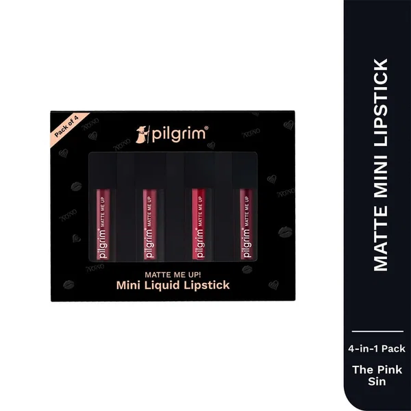 Pilgrim Matte Me Up! Mini Liquid Lipstick 4-in-1 Pack - The Pink Sin