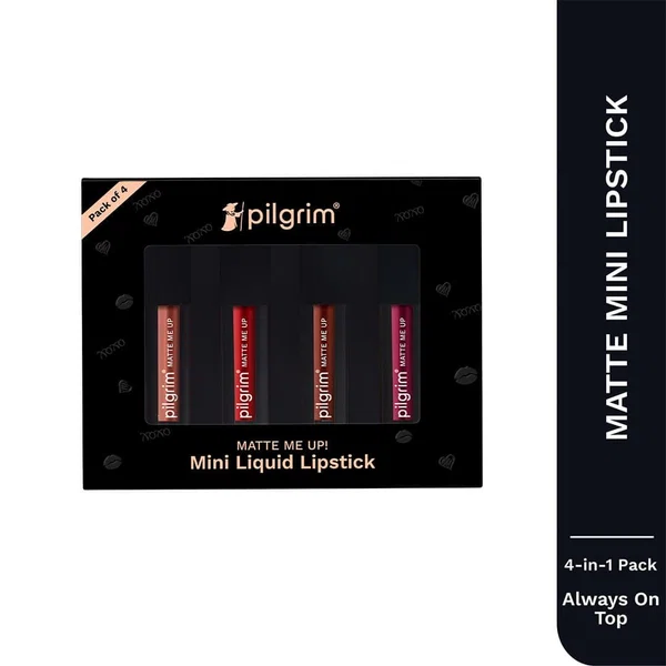 Pilgrim Matte Me Up! Mini Liquid Lipstick 4-in-1 Pack - Always on Top