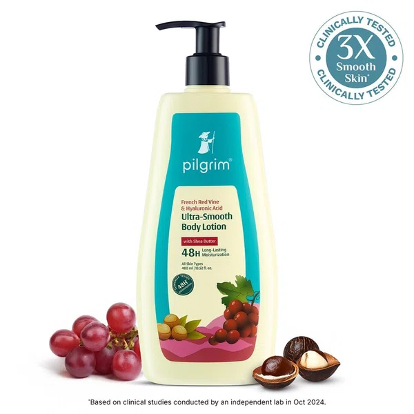 Pilgrim French Red Vine & Hyaluronic Acid Ultra-Smooth Body Lotion - 400 ml
