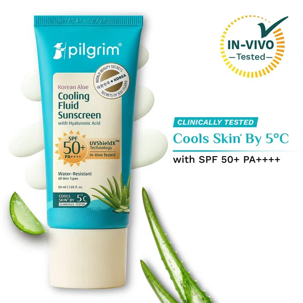 Pilgrim Korean Aloe Cooling Fluid Sunscreen SPF 50+ PA++++ - 50 ml