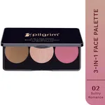 Pilgrim Rosé Touch 3-in-1 Face Palette Blush, Highlighter & Contour - Sultry Romancé (12 g) image 1