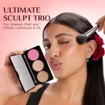 Pilgrim Rosé Touch 3-in-1 Face Palette Blush, Highlighter & Contour - Sultry Romancé (12 g) - Available at AfnoBazar Nepal