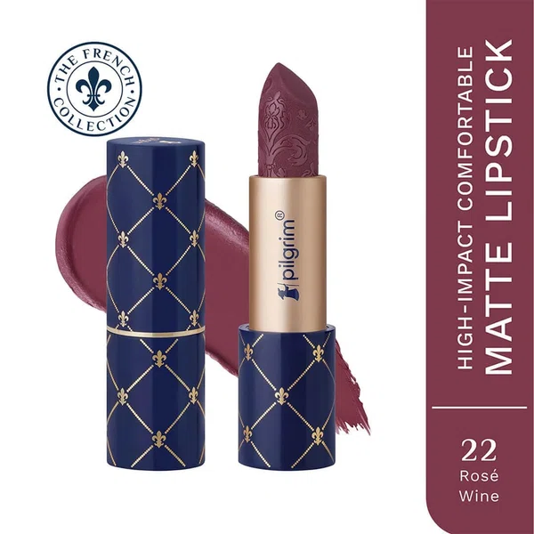Pilgrim The French Collection Matte Bullet Lipstick - Rosé Wine (4 g) - Available at AfnoBazar Nepal