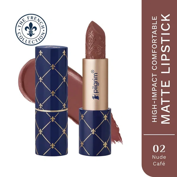 Pilgrim The French Collection Matte Bullet Lipstick - Nude Café (4 g) - Available at AfnoBazar Nepal