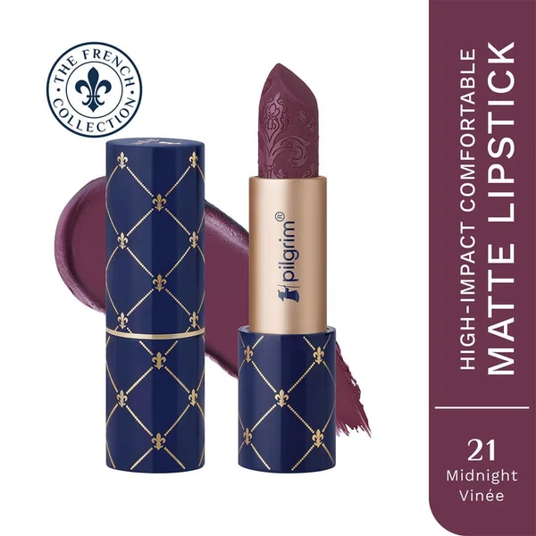 Pilgrim The French Collection Matte Bullet Lipstick - Midnight Vinée (4 g) - Available at AfnoBazar Nepal