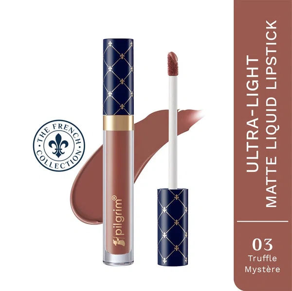 Pilgrim The French Collection Ultra-Light Matte Liquid Lipstick - Truffle Mystère (3.5 ml) - Available at AfnoBazar Nepal