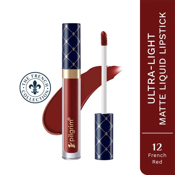 Pilgrim The French Collection Ultra-Light Matte Liquid Lipstick - French Red (3.5 ml) - Available at AfnoBazar Nepal