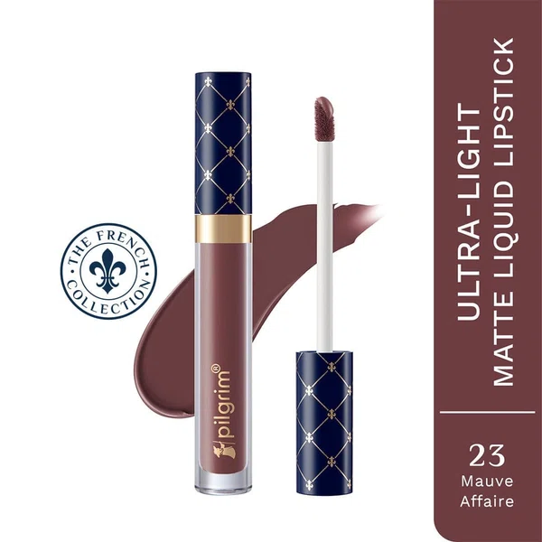 Pilgrim The French Collection Ultra-Light Matte Liquid Lipstick - Mauve Affaire (3.5 ml) - Available at AfnoBazar Nepal