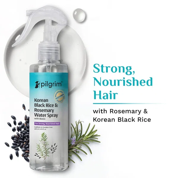 Pilgrim Korean Black Rice & Spanish Rosemary Water Spray with Biotin - 200 ml - Available at AfnoBazar Nepal