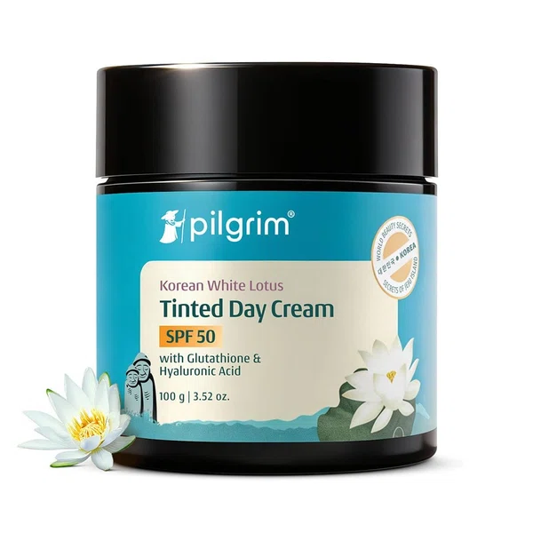 Pilgrim Korean White Lotus Tinted Day Cream SPF 50 - 100 g - Available at AfnoBazar Nepal
