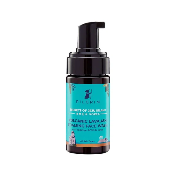 Pilgrim Volcanic Lava Ash Foaming Face Wash with Built-in Brush - 120 ml - Available at AfnoBazar Nepal