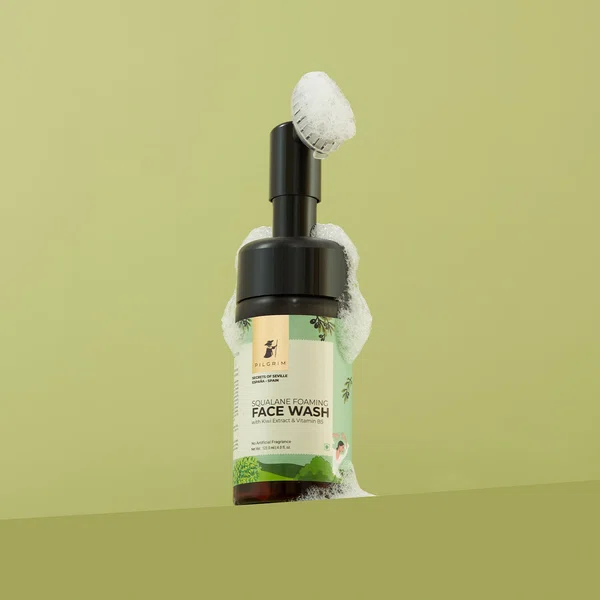 Pilgrim Spanish Squalane Foaming Face Wash with Kiwi & Vitamin B5 - 120 ml - Available at AfnoBazar Nepal