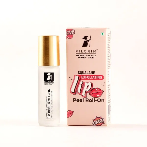 Pilgrim Squalane Exfoliating Lip Peel Roll-On with Lactic Acid - 6 ml - Available at AfnoBazar Nepal