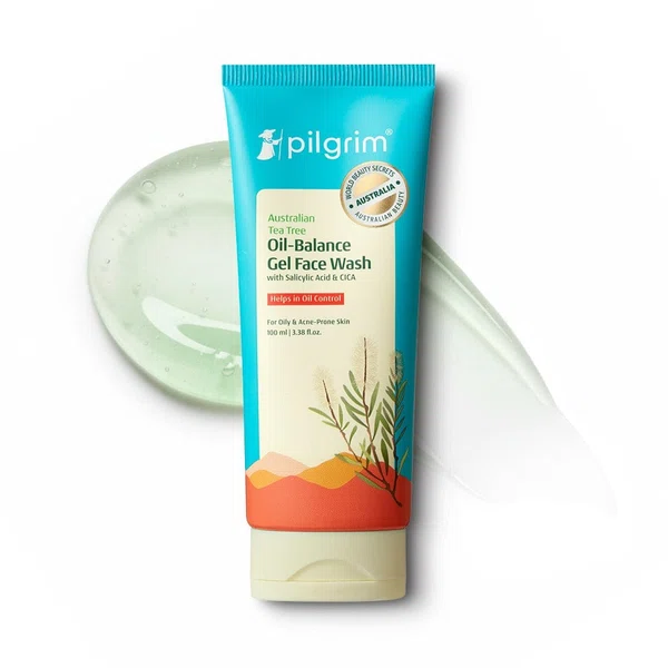 Pilgrim Australian Tea Tree Purifying Gel Face Wash with Salicylic Acid & CICA - 100 ml - Available at AfnoBazar Nepal