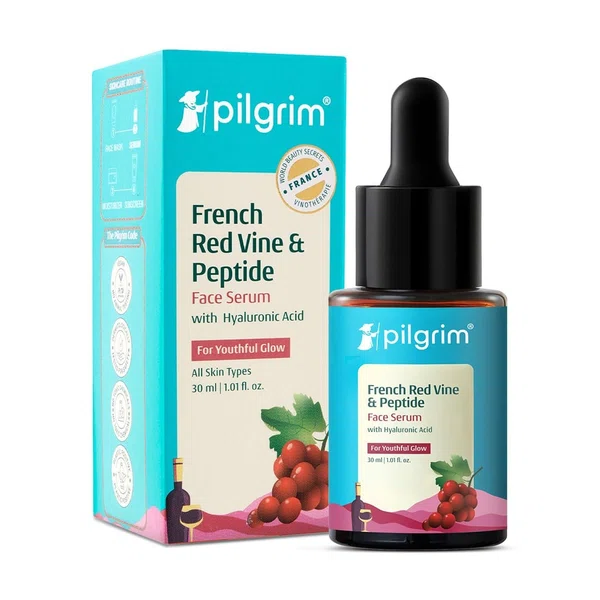 Pilgrim French Red Vine Face Serum for Anti-Ageing - 30 ml - Available at AfnoBazar Nepal