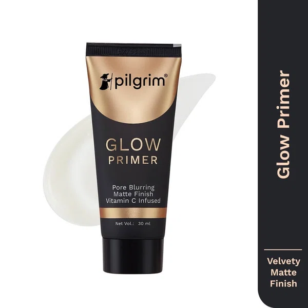 Pilgrim Glow Primer with Gold Shimmer - 30 ml - Available at AfnoBazar Nepal