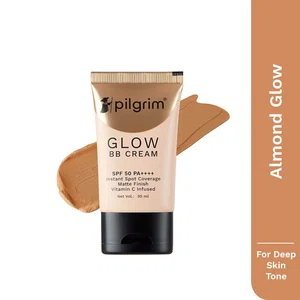 Pilgrim Glow BB Cream with SPF 50 & Kakadu Plum Vitamin C - Almond Glow (30 ml) - Available at AfnoBazar Nepal