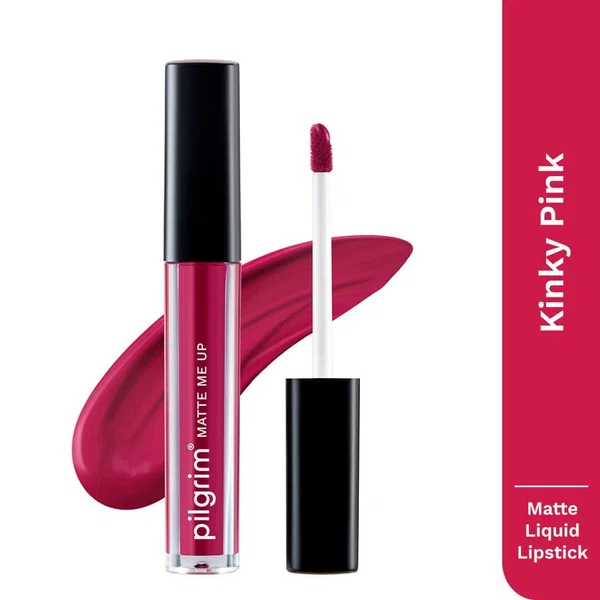 Pilgrim Matte Me Up! Liquid Lipstick - Kinky Pink (3 ml) - Available at AfnoBazar Nepal