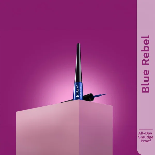 Pilgrim Oh The Drama! Metallic Liquid Eyeliner - Blue Rebel (3.5 ml) - Available at AfnoBazar Nepal