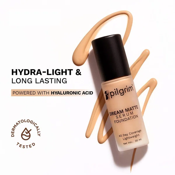 Pilgrim Dream Matte Tinted Serum Foundation - Natural Almond (30 ml) - Available at AfnoBazar Nepal