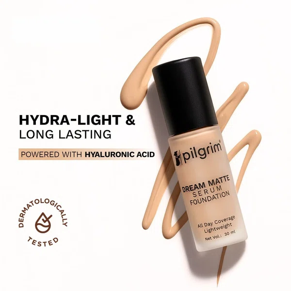 Pilgrim Dream Matte Tinted Serum Foundation - Golden Beige (30 ml) - Available at AfnoBazar Nepal