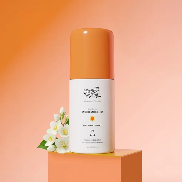 Chemist at Play 5% AHA Underarm Roll On for Odour Control & Pigmentation (White Jasmine) - 40 ml - Available at AfnoBazar Nepal