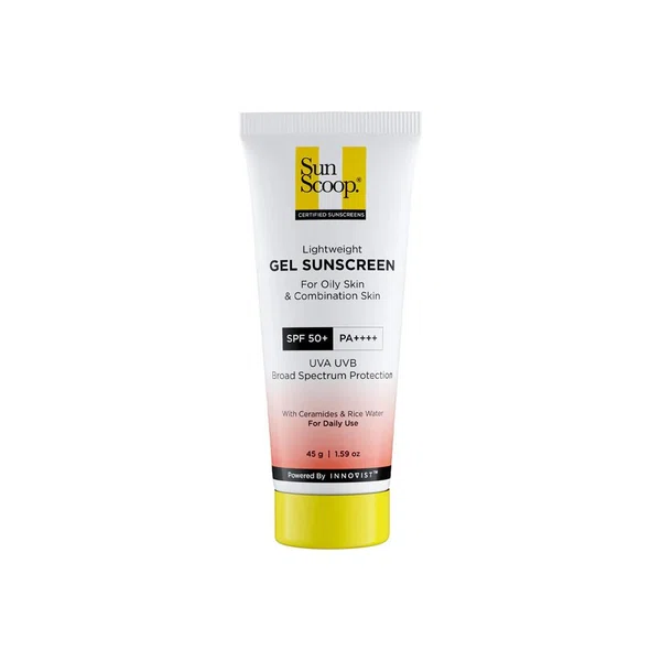 SunScoop Ceramides & Rice Water Gel Sunscreen for Oily Skin SPF 50+ PA++++ - 45 g - Available at AfnoBazar Nepal