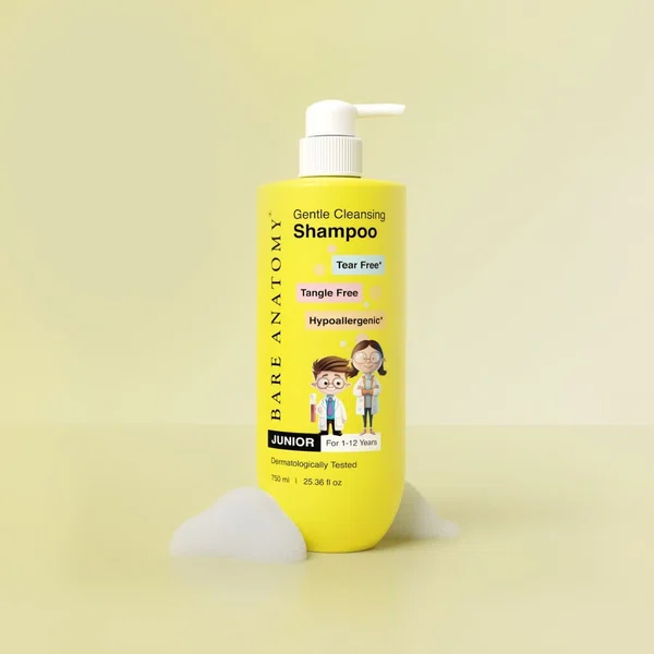Bare Anatomy Gentle Cleansing Kids Shampoo with Almond Oil & Coconut Milk Protein - 750 ml - Available at AfnoBazar Nepal