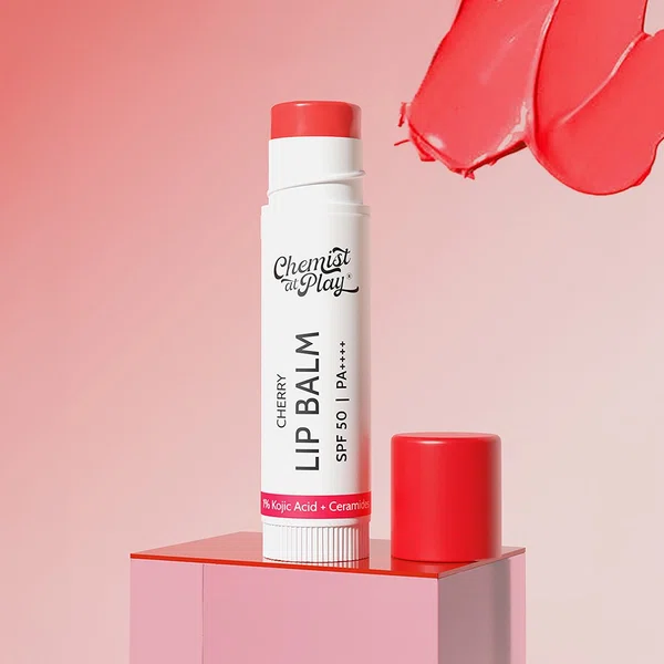 Chemist at Play Cherry Lip Balm for Chapped Lips SPF 50 PA++++ - 4.5 g - Available at AfnoBazar Nepal