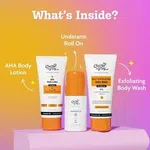 Chemist at Play Exfoliating Kit - AHA Body Lotion, Underarm Roll On & Exfoliating Body Wash (Pack of 3) - Available at AfnoBazar Nepal