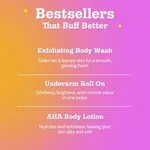 Chemist at Play Exfoliating Kit - AHA Body Lotion, Underarm Roll On & Exfoliating Body Wash (Pack of 3) - Available at AfnoBazar Nepal