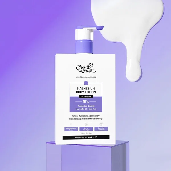 Chemist at Play 10% Magnesium Body Lotion with Lavender Oil & Aloe Vera - 236 ml - Available at AfnoBazar Nepal
