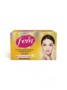 Fem Salon Professional Crème Bleach Gold – 24K Gold Dust | Special Golden Glow 40g - Available at AfnoBazar Nepal