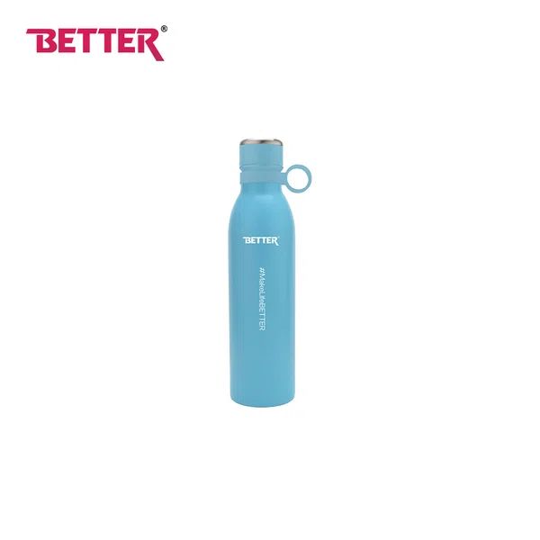 Better Meraki Sports Bottle 750ml, Light Grey Stainless Steel, Vacuum Insulated Flask