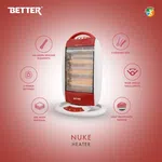 Better Nuke Halogen Heater - 3 Power Setting with Handle, 3 Quartz Rod, 1200 W, Wide Angle Oscillation image 2