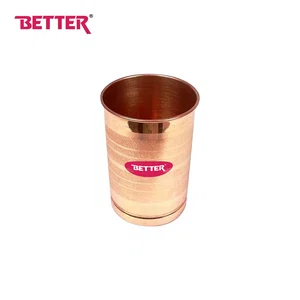Better Rudra Copper Glass Set 260 ML, Engraved Design, Natural Health Benefits of Copper