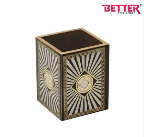 Better Pixel Pen Holder, Premium wood, Elegant marble-gold finish, Stylish and compact design