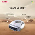 Better Summer Fan Heater, Thermostat for Extra Safety, Light Weight, 2 Heat Level, Turbo Fan Motor image 2
