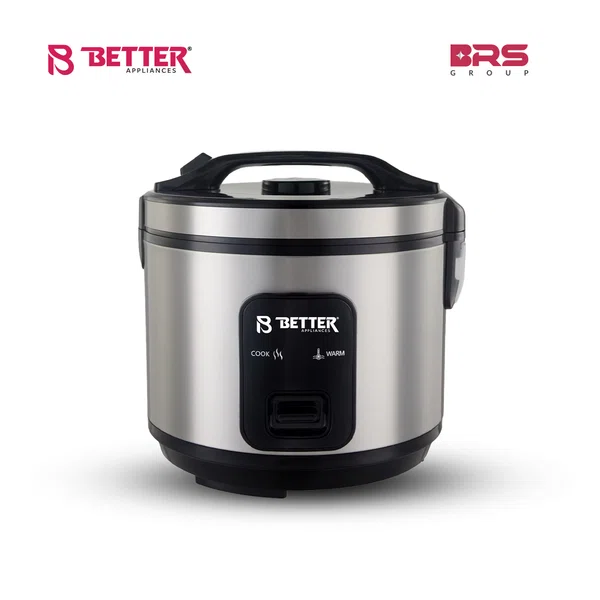 Better Bosteelon Rice Cooker 2.8 ltr, Stainless steel Inner Pot, Cool-touch handle, Copper cord with VDE plug