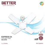 Better Express 24 Ceiling Fan, 4 Blades, 75W Powerful Motor with 690 RPM, 1 Year Warranty image 2