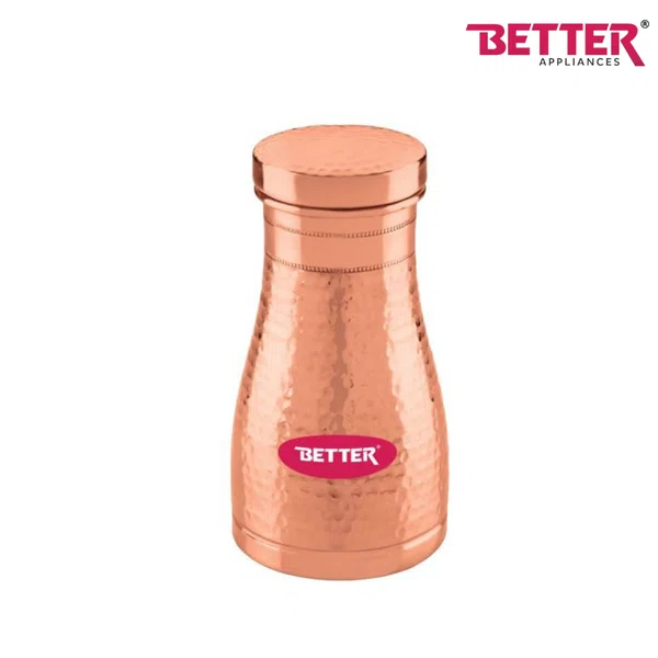 Better Trio Copper Water Pot 900 ml, Premium-grade pure copper construction, Leak-proof screw cap
